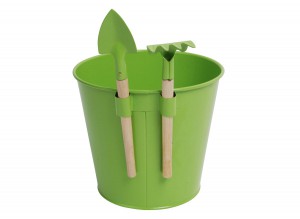 Pot de fleurs et outils pour enfant