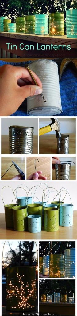 DIY Photophores avec boites de conserves