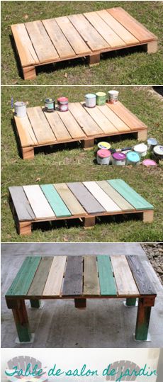 Table basse de jardin en palette