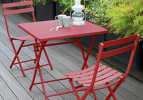 Table de jardin en acier époxy pour balcon