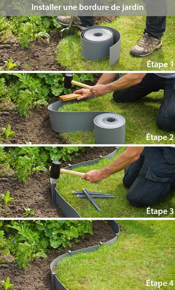 Installer une bordure de jardin en plastique