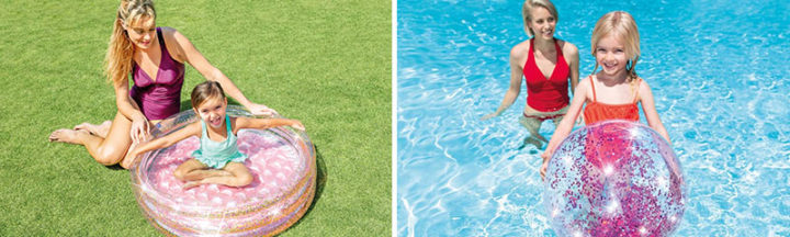 Piscinette et ballon gonflable Glitter Intex