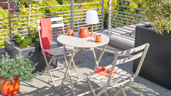 Ensemble de mobilier extérieur urbain en aluminium pour balcon